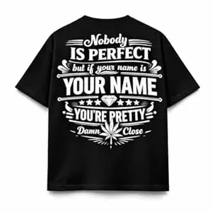 Crafted Signature Back Print Pure Cotton Graphic Print Round Neck Half Sleeves Fit Unisex T-Shirt Featuring Viking Warrior Design “Never Underestimate The Power Your Name”(BKP-07-TS-NOBODY)