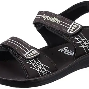 Aqualite Men PSD-1205 Sandal, Black/Brown, 7 UK/India