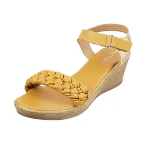 Metro Women Yellow Synthetic Fashion Sandals,EU/39 UK/5 (33-1506)