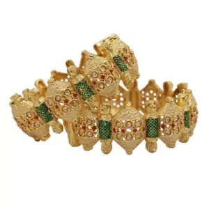 Regal Kundan & Meenakari Bangle Set Handmade Wedding Party Jewelry for Women Girls | Ethnic Festive Bangles | Traditional Elegant Accessories | Gift Item