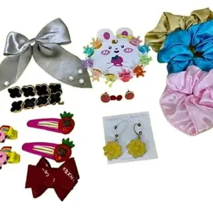 U and MI fashion Hub Combo Kids accessories for Girls |Hair band | Earring |Hair Clips | Hair bow |