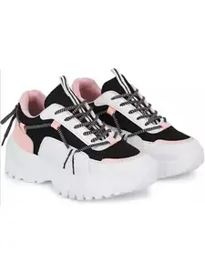 FOOTOX BE YOUR LABEL Shoes for Women | Running Shoes | Casual Shoes-FWCS-14 White-Black-Peach-07