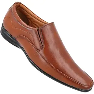 WALKAROO Men's Tan Formal Shoes(WF6015) 6 UK