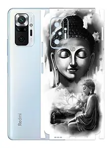 AtOdds - Redmi Note 10 Pro Mobile Back Skin Rear Screen Guard Protector Film Wrap (Coverage - Back+Camera+Sides) (Buddha)