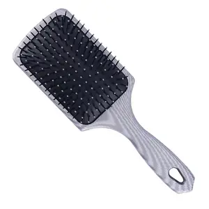 ROOTS Truglam Grey Paddle Hair Brush | Soft Tip Flexible Bristles | Prevent Scalp Scraping & Cuticle Damage | For All Hair Types | For Men & Women | Length - 9.7 Inch, Model No - SLVP03