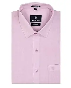 MINISTER WHITE Men’s Cotton Regular Fit Full Sleeve Liberty Cut Formal Office Wear Premium Plain Solid Business Casual Cotton Shirt Stronic