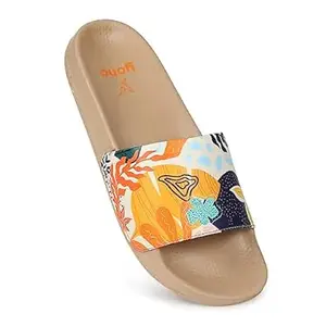 YOHO Tropica Printed Comfortable Women Slides | Stylish & Waterproof | Soft Inner Lining On Strap