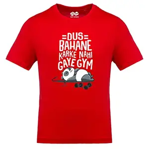 Infinity C19 No Gym Red Half Sleeve Tshirt (X-Large)