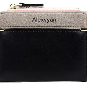 Alexvyan Black Small Bi-Fold Women Wallet -PU Leather Multi Wallets | Credit Card Holder | Coin Purse Zipper -Small Secure Card Case/Gift Wallet for Women and Girls 2 Color - RFID Blocking