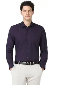 Peter England Men's Regular Fit Shirt (PESFWNUBT39310_Navy