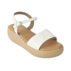 tresmode Impl Women's White Casual Wedge Heel Sandals in Size 4 UK / 37 EU
