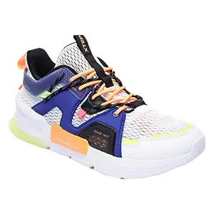 XTEP Men's Breathable Mesh Upper Rebouncing Outsole Casual Shoes (White Blue, 6 UK)