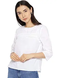 VAAK Women's Cotton Soild Top (White)