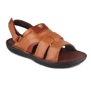 Red Chief Tan Leather casual sandals for men
