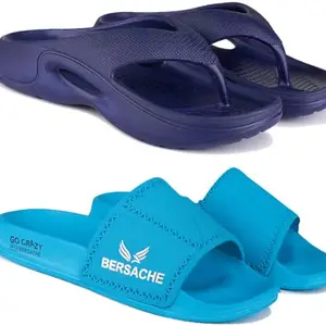 BERSACHE Extra Soft Classic Casual Flip Flops for Men with Regular wear | Ultra Soft & Flexibility Technology | Z-Combo(MM)-6060-6042 Multicolor