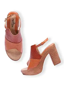 brauch Tan Ankle Loop High Platform Heel Sandal Women/Girls