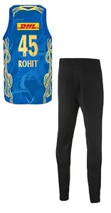 Generic MI Cricket Team Sleeveless Tshirt Rohit 45 2023 for Men-(with Track) (12-13Years) Multicolour