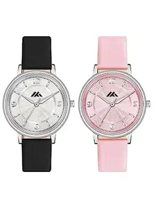 CLOUDWOOD Multicolor Analog Watches Combo Look Like Preety for Girls and Womne Pack of - 2 (MT542-546)