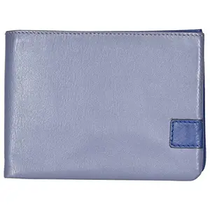 LMN Genuine Leather Blue Wallet for Men 615260 (4 Credit Card Slots)