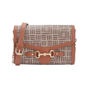 Anne Klein Faux Leather Button Closure Women's Wallet (Brown,XL)