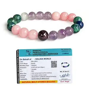 SOLAVA Unisex Original Good Health Bracelet - Certified Good Health Crystal Bracelet With Multi-Crystals For Well-Being, Self-Care, Vitality, Balance, And Chakra Healing - 8 Mm Bead (8.5 Inch)