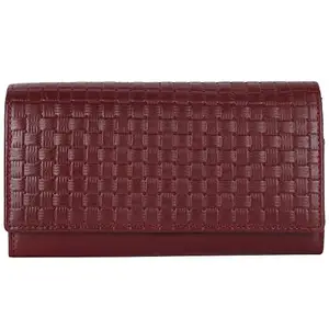 Leather Junction Red Genuine Leather Women's Wallet | Button Closure (13695000)
