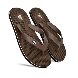 DR STTEP Orthopedic Flip Flops for Men – Anti-Slip, Arch Support, Lightweight Comfort Slippers – Casual Summer Sandals_Brown_9_pack of 5