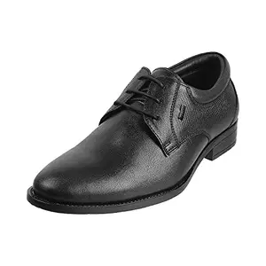 Metro Men's Black Faux Leather Texture Panel Stylish Lace-up Formal Shoes UK/6 EU/40 (19-6540)