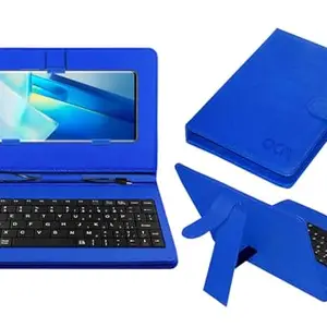 Acm Keyboard Case Compatible with Vivo T2 Pro Mobile Flip Cover Stand Direct Plug & Play Device for Study & Gaming Blue
