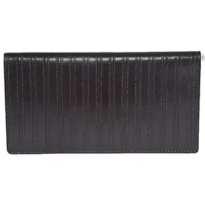 Leatherman Fashion LMN Unisex Brown Black Genuine Leather Wallet (8Card Slots)