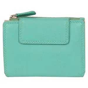 Leatherman Fashion LMN Genuine Leather Women's Turquoise Beige Pouch for Girls
