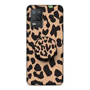 Screaming Ranngers Printed Hard Matt Finish Mobile Case Back Cover with Mobile Holder for Realme Narzo 30 5G (Leopard/Patterns/Multicolour)
