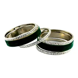 MAYA FASHION Green Stone Brass Bangle Elegant Extra Large Size Bangle | Perfect Fit for Plus Size banglesTrendy and Comfortable Fit for woman and girls | (Sku-ban1363)