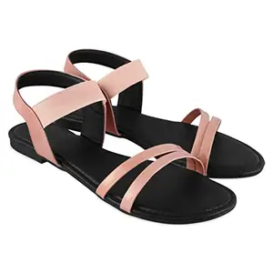 STRASSE PARIS Stylish Casual Ankle Strap Comfortable Flat Sandal For Women & Girls
