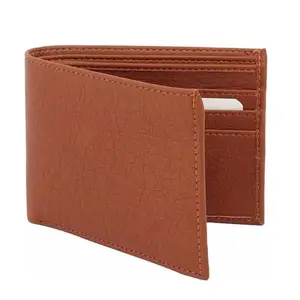 RG Mens Genuine Leather Wallet RFID Blocking Bi-Fold Wallets for Man and Boys Brown Tan Color