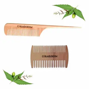 C I Black Boom Neem Wooden Hair Comb Healthy Haircare For Men & Women | (Co1 and Co4)