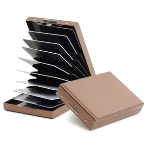 Stealodeal RFID Blocking Long-Lasting Rose Gold Stainless Steel Debit/Credit/ATM 10 Slot Card Holder for Mens & Women