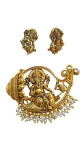 Temple Ganesha Pendant Necklace for Women| Religious Jewellery Touch An Luxurious Elegance