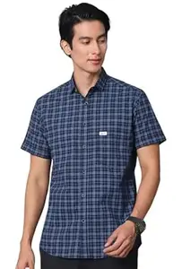 Majestic Man Men Comfort Slim Fit Checked Pure Cotton Half Sleeve Casual Shirt