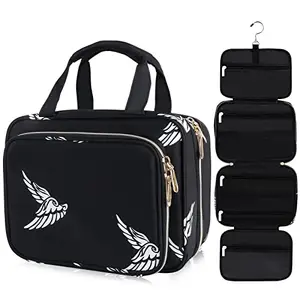 auievkon Toiletry Bag for Women, Travel Toiletry Organizer with Hanging Hook, Water-resistant Cosmetic Makeup Bag Travel Organizer for Shampoo