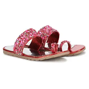 MISTO Women Vj233 Red Fashion Slippers-5 UK (38 EU) (VJ233-RED-38)