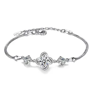 MYKI Religious Flower shape Cubic Zircon Bracelet For Women & Girls(RoseGold)