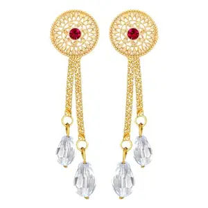 VFJ VIGHNAHARTA FASHION JEWELLERY Vighnaharta Removable Studs 1 pair Stud 2 chain drop earring for women and Girls[VFJ2183-2411-1118ERG]
