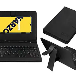 ACM Keyboard Case Compatible with Realme Narzo 10A Mobile Flip Cover Stand Plug & Play Device for Study & Gaming Black