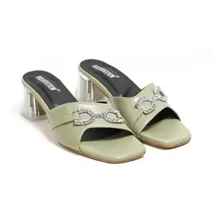 HEIGHTEN Women’s Synthetic Leather Heels | Stylish Artificial Leather High Heel Sandals for Party & Office Wear