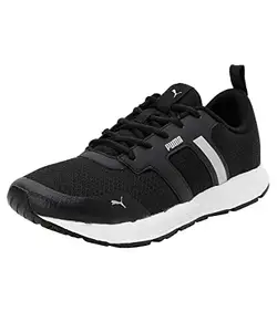 Puma Mens Timer V2 Black-Silver Running Shoe - 8 UK (37804301)
