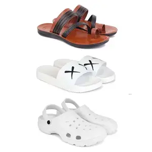 DRACKFOOT Men's Sandals | Lightweight Wear| Stylish & Easy to Wear For Men's GR-SAN-(3-COMBO)-3151-3029-3122-10