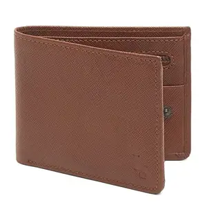 LOUIS STITCH Mens Tan Italian Saffiano Leather Wallet RFID Wallet |British (Goel)