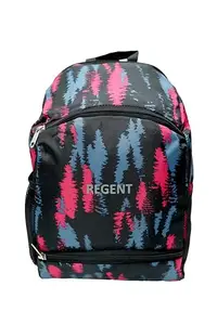 REGENT 100% natural Polyster School Bag for Boys and Girls|Digital Printed Trendy College Bag|Lightweight laptop compatible Bag |Color-Dark Tree Pink Blue Design