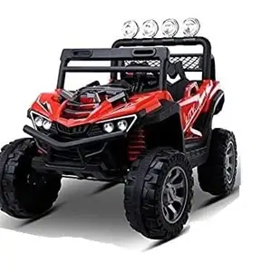 Kriday Station Kids Ride-On 12V 7ah Rechargeable Battery Operated Jeep with Remote and Mobile Application Control System for 1 to 8 Year Kids| Boys| Girls| Children - Red